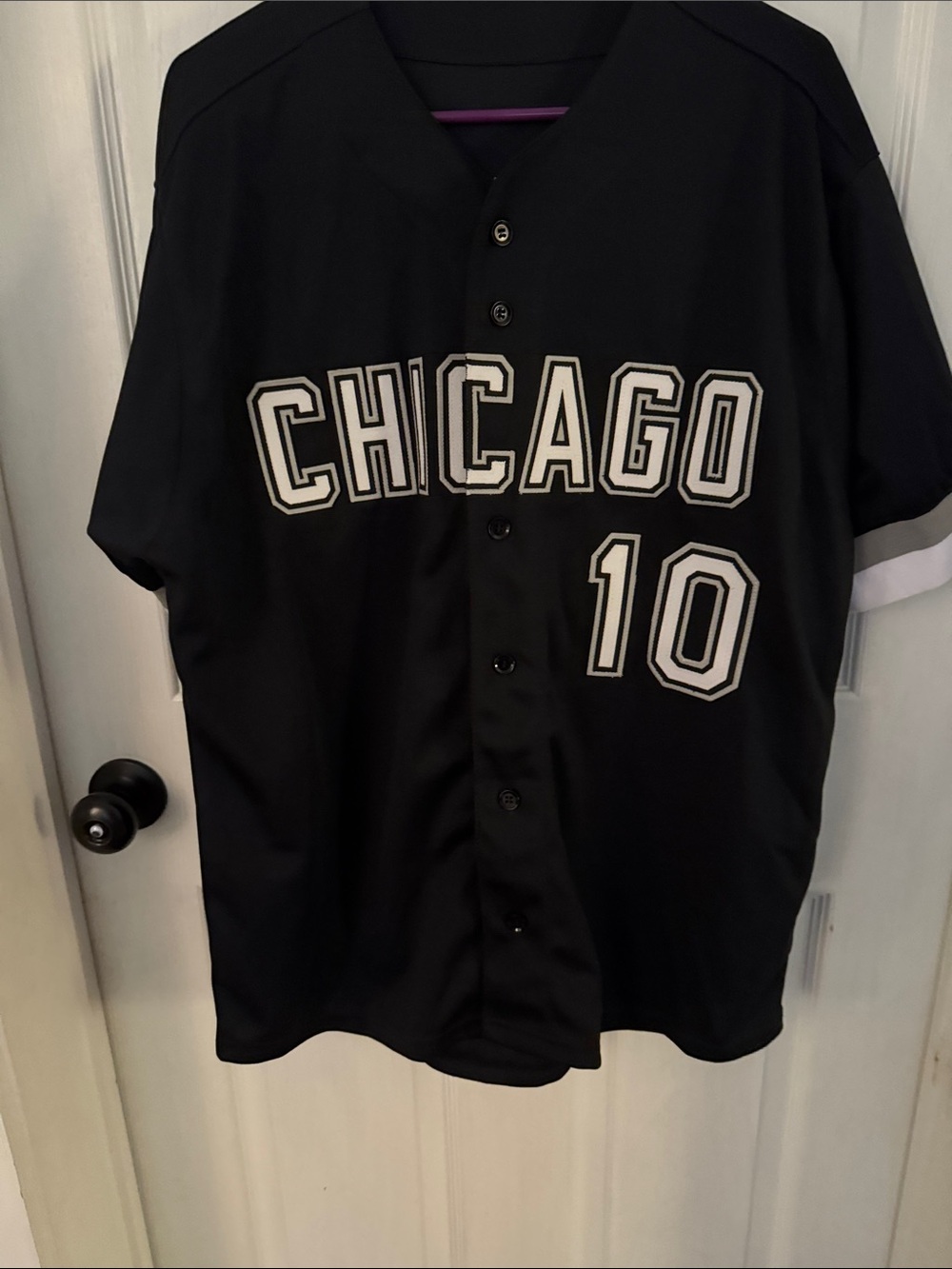Hollister Black 'Chicago' Number 10 Baseball Jersey